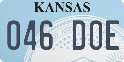 KS license plate 046DOE