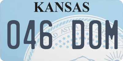 KS license plate 046DOM