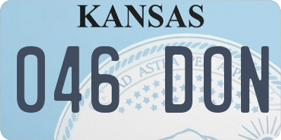 KS license plate 046DON