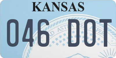 KS license plate 046DOT