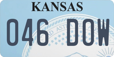 KS license plate 046DOW