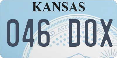 KS license plate 046DOX