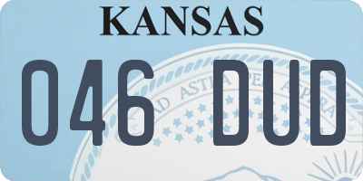 KS license plate 046DUD