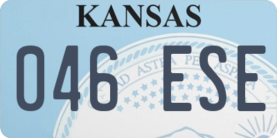 KS license plate 046ESE