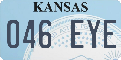 KS license plate 046EYE