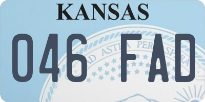 KS license plate 046FAD