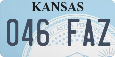 KS license plate 046FAZ