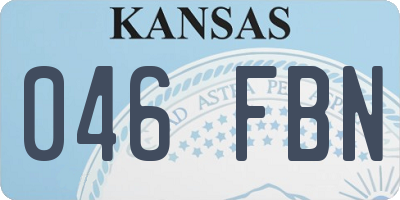 KS license plate 046FBN