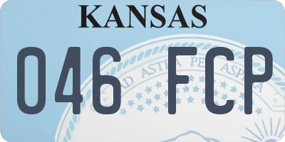 KS license plate 046FCP