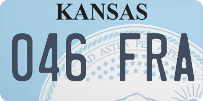 KS license plate 046FRA