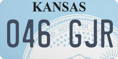 KS license plate 046GJR