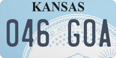 KS license plate 046GOA