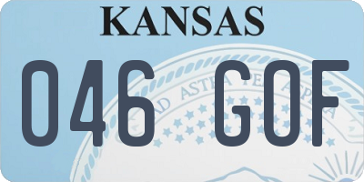 KS license plate 046GOF