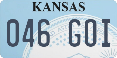 KS license plate 046GOI