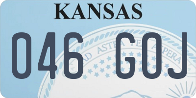 KS license plate 046GOJ