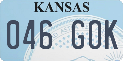 KS license plate 046GOK