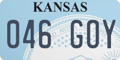 KS license plate 046GOY