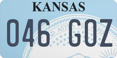 KS license plate 046GOZ