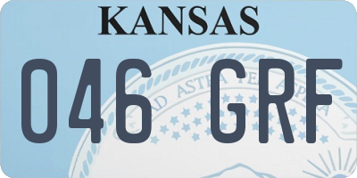 KS license plate 046GRF