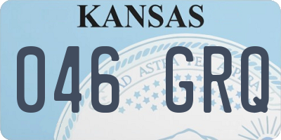 KS license plate 046GRQ