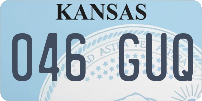 KS license plate 046GUQ