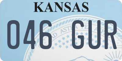 KS license plate 046GUR