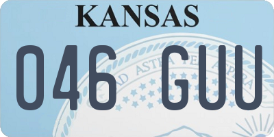 KS license plate 046GUU