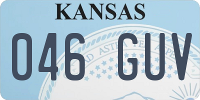 KS license plate 046GUV