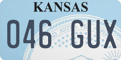 KS license plate 046GUX