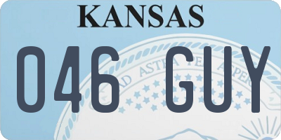 KS license plate 046GUY