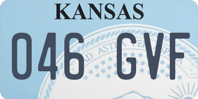 KS license plate 046GVF