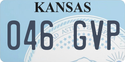 KS license plate 046GVP