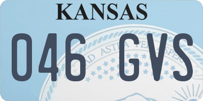 KS license plate 046GVS