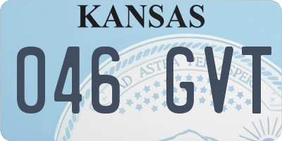 KS license plate 046GVT
