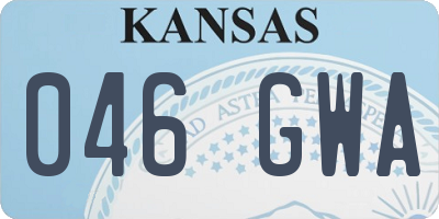 KS license plate 046GWA