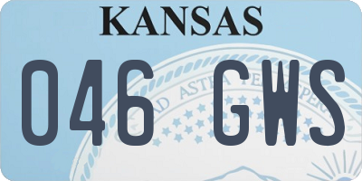 KS license plate 046GWS