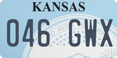 KS license plate 046GWX