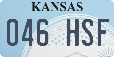 KS license plate 046HSF