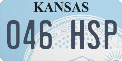 KS license plate 046HSP