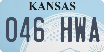 KS license plate 046HWA
