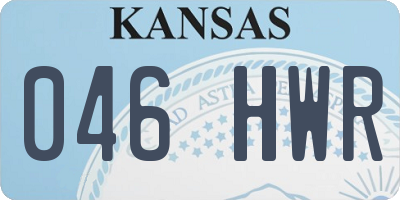 KS license plate 046HWR