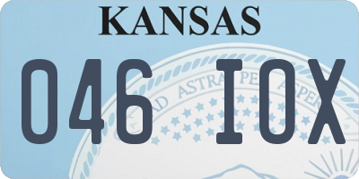 KS license plate 046IOX
