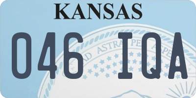 KS license plate 046IQA