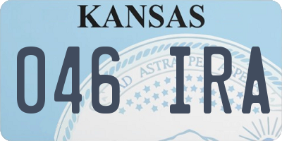 KS license plate 046IRA