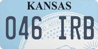 KS license plate 046IRB
