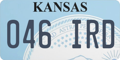 KS license plate 046IRD