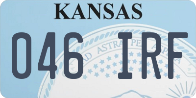 KS license plate 046IRF