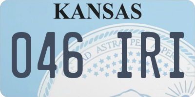 KS license plate 046IRI