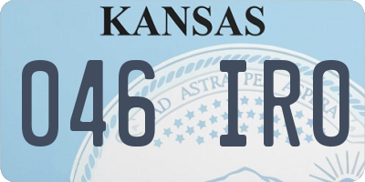 KS license plate 046IRO