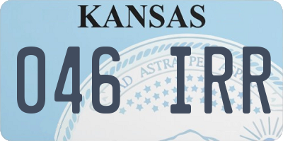 KS license plate 046IRR